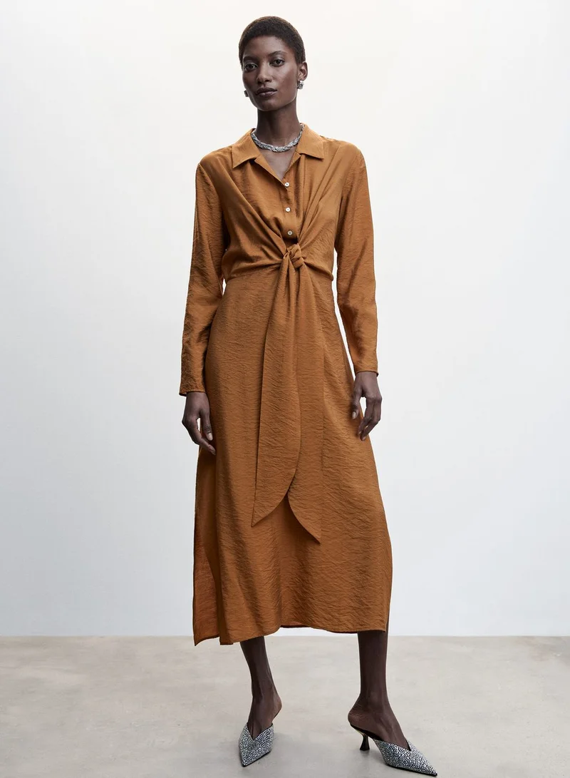 مانجو فستان مزين بعقدة