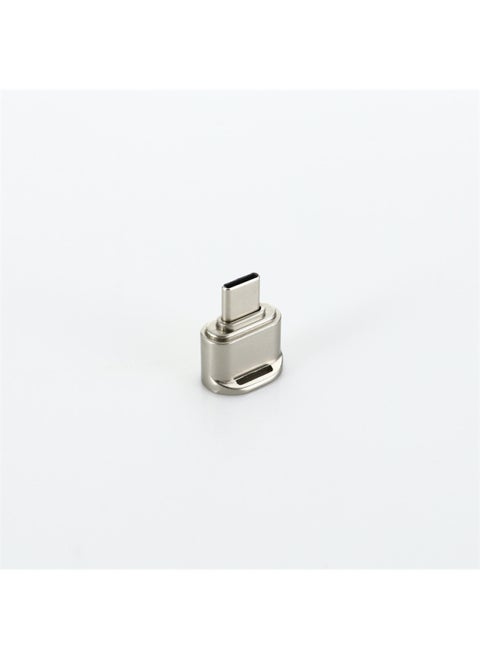 Applicable Private Mode Zinc Alloy Card Reader TF Card Reader Support Apple 15 Type-C Card Reader-Color:Silver (single Bag Packaging)