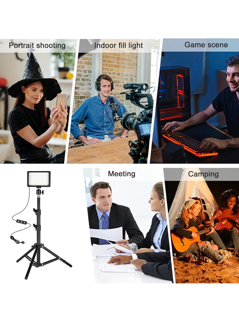 LED Video Light Kit Photography Lighting, 3200K-5500K, 120pcs Beads 14-Level Dimmabl, 120 CM Adjustable Height Tripod Stand,  4 Pcs Red Yellow Green Blue Filters Triple Cold Shoe Mount  for Photo St  - Image 3