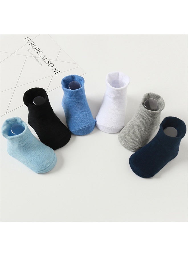 6 Pairs Of Cotton Non-Slip Striped Socks Multicolor - Image 2