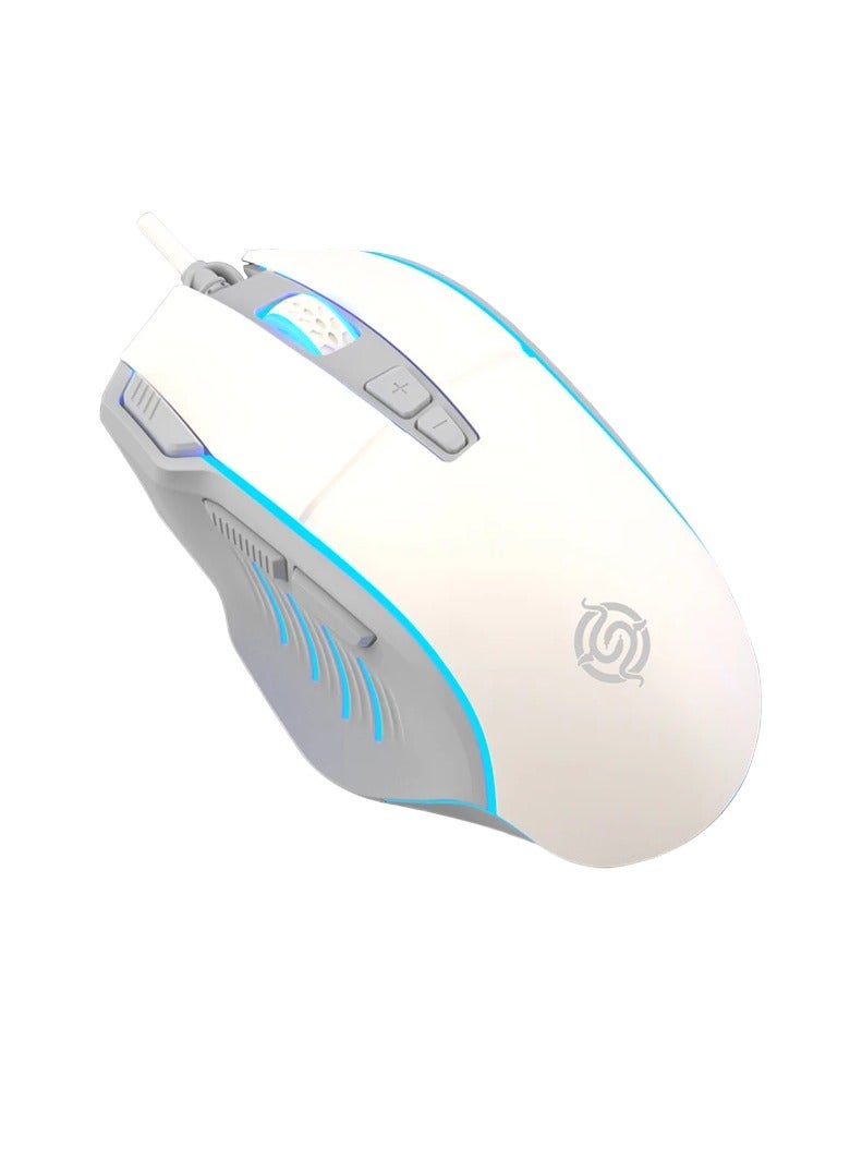 Q6 Wired USB Gaming Mouse, Adjustable High Precision Dpi Computer Mouse, Glowing Ergonomic Design Gaming Mice, Durable 8 on Stylish Mouse For Laptop PC Computer, (Grey) - Image 1