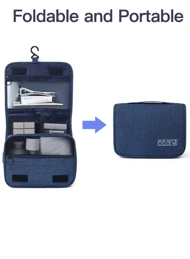 حقيبة أدوات الزينة للسفر بسعة كبيرة مناسبة للرجال والنساء، حقيبة تخزين بخطاف، حقيبة تخزين مستحضرات تجميل متعددة الوظائف مقاومة للماء، مناسبة للاستخدام المنزلي والسفر. - Image 3