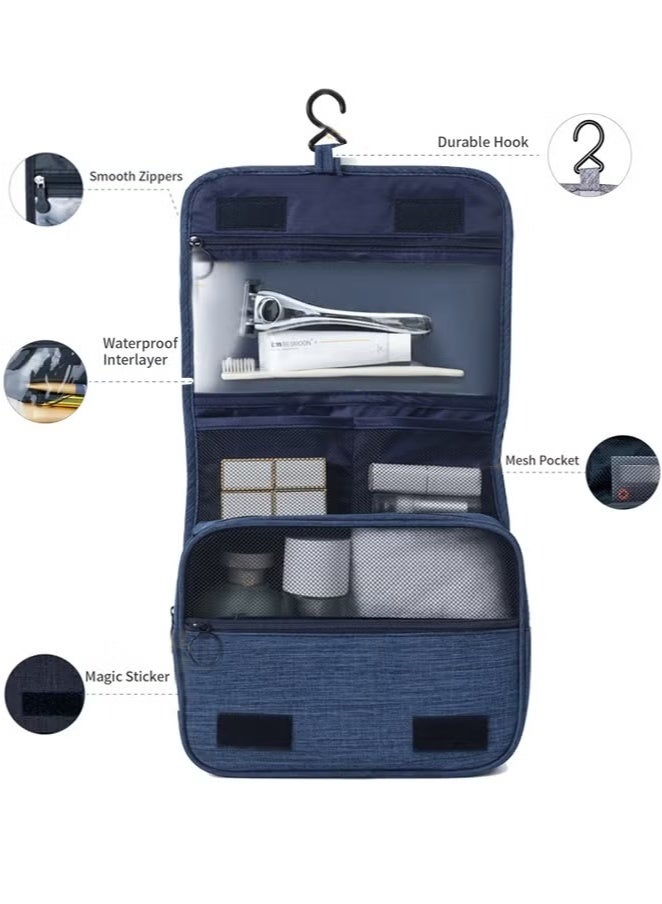 حقيبة أدوات الزينة للسفر بسعة كبيرة مناسبة للرجال والنساء، حقيبة تخزين بخطاف، حقيبة تخزين مستحضرات تجميل متعددة الوظائف مقاومة للماء، مناسبة للاستخدام المنزلي والسفر. - Image 2