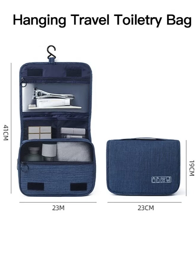 حقيبة أدوات الزينة للسفر بسعة كبيرة مناسبة للرجال والنساء، حقيبة تخزين بخطاف، حقيبة تخزين مستحضرات تجميل متعددة الوظائف مقاومة للماء، مناسبة للاستخدام المنزلي والسفر. - Image 1