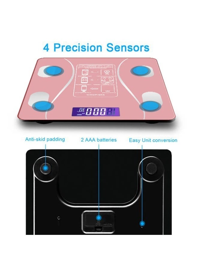 RION Smart Digital Body Fat Scale with Bluetooth, High-Accuracy Readings, BMI Calculator, iOS/Android App, Muscle Mass Monitor, Intelligent Sensors, Pink - Image 5
