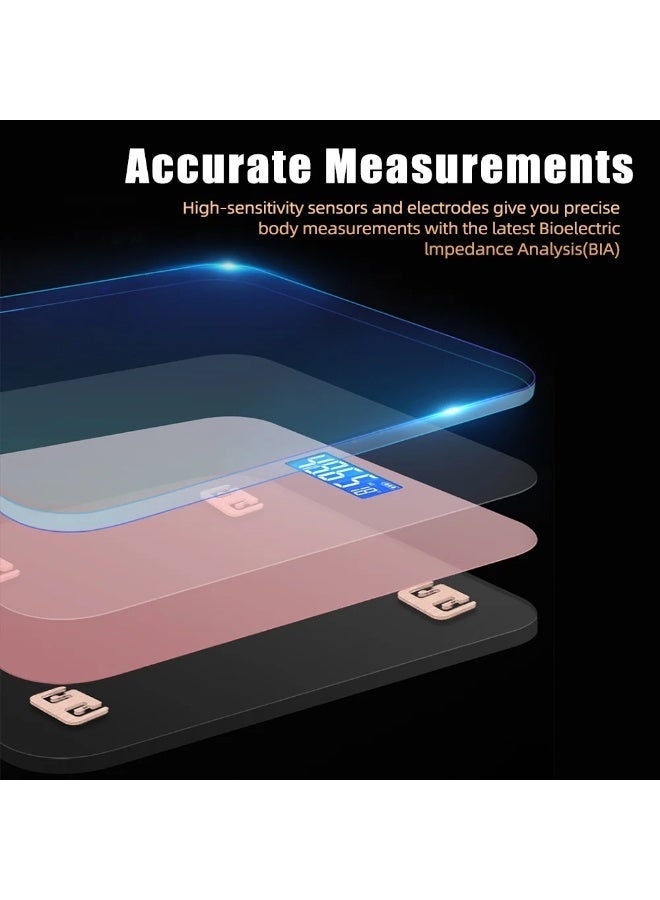 RION Smart Digital Body Fat Scale with Bluetooth, High-Accuracy Readings, BMI Calculator, iOS/Android App, Muscle Mass Monitor, Intelligent Sensors, Pink - Image 3