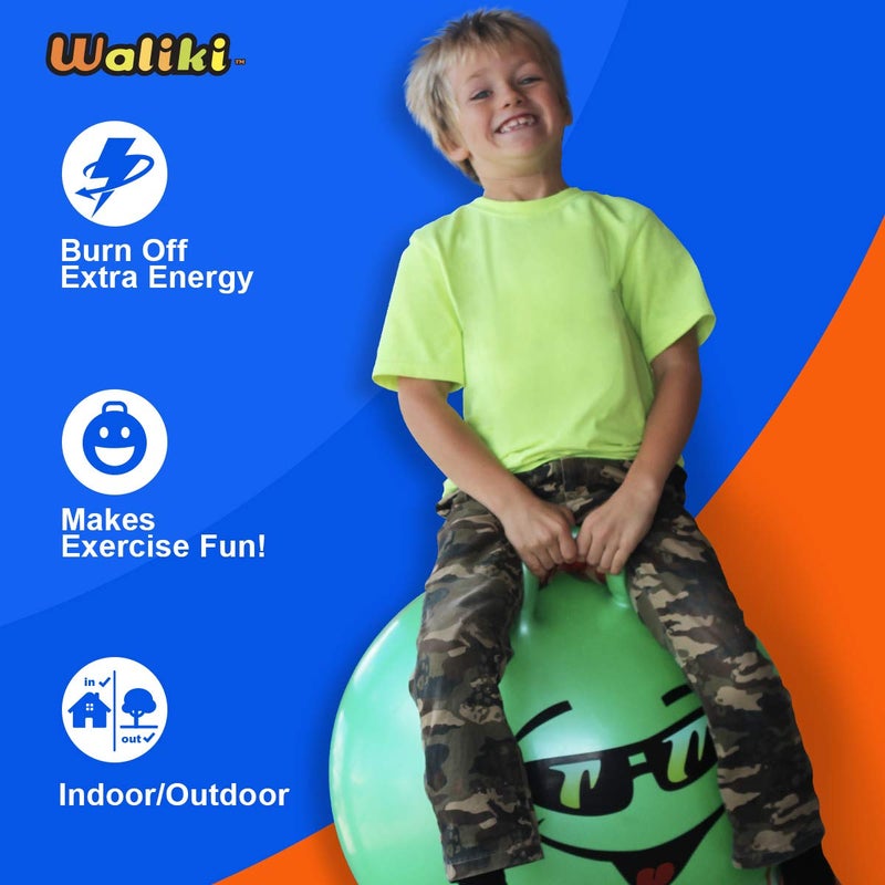 WALIKI Hopper Ball for Kids | Hippity Hop Ball | Jumping Hopping Ball | Therapy Ball | Green (Ages: 7-9 (20"/50CM)) - Image 2