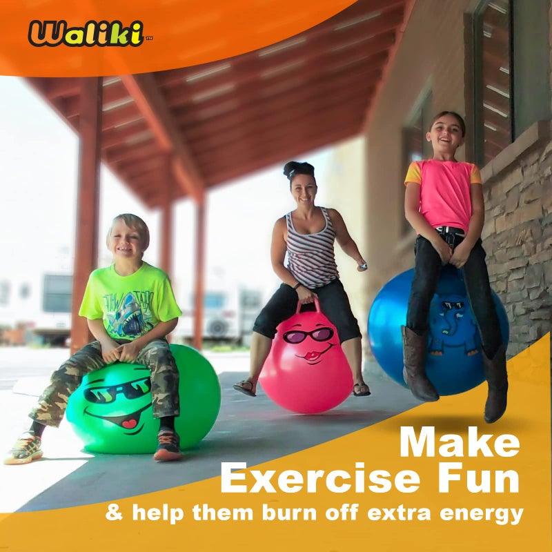 WALIKI Hopper Ball for Kids | Hippity Hop Ball | Jumping Hopping Ball | Therapy Ball | Green (Ages: 7-9 (20"/50CM)) - Image 5