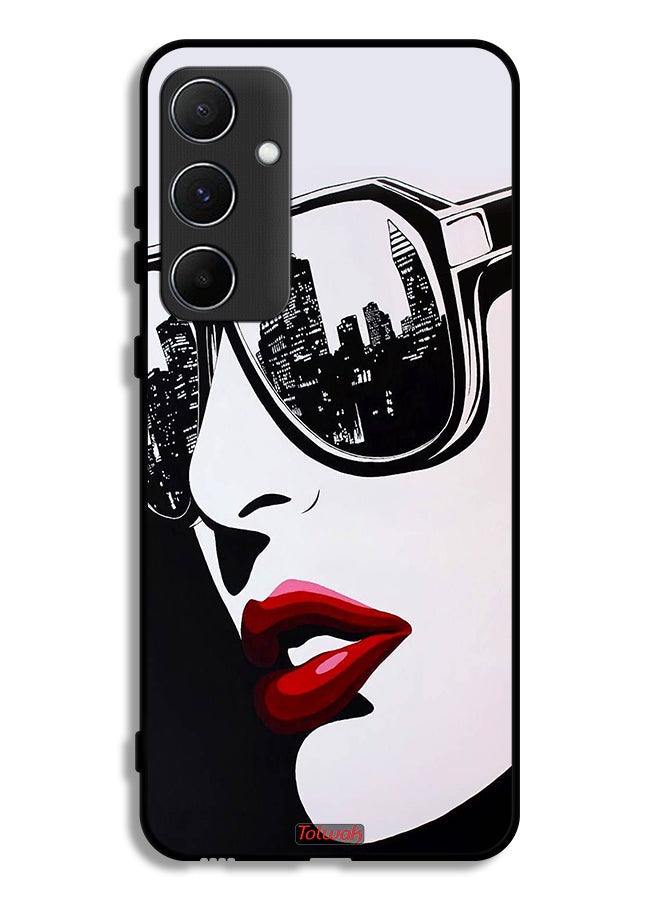 Tolwak غطاء حماية لجهاز سامسونج جالاكسي A55 5G - فن تجريدي لوجه فتاة - Image 1