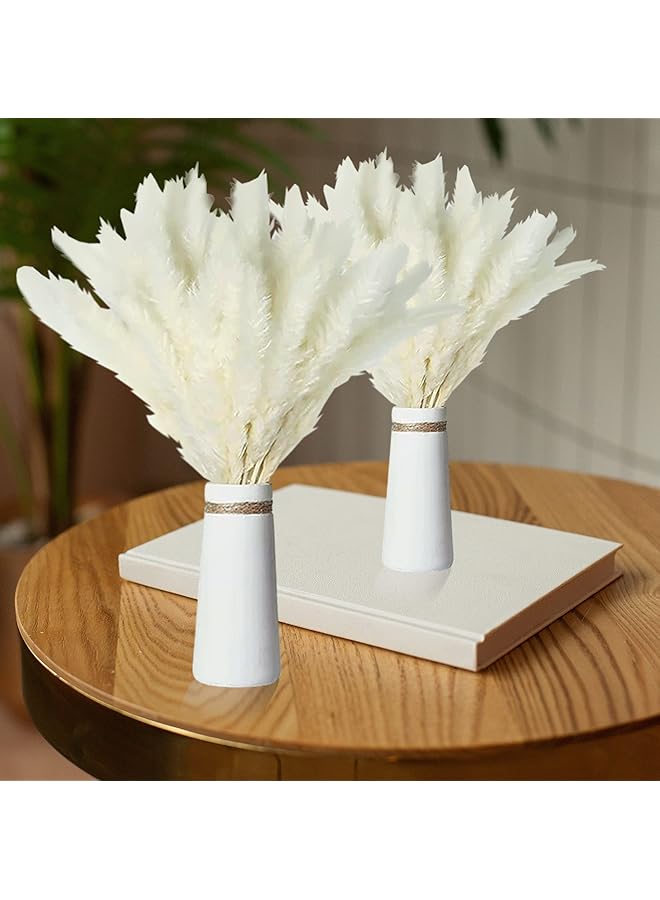 erorex 30 Pcs Faux Pampas Grass Large Artificial Pampas Grass Decor Tall Floor Vase Filler Dried Flowers For Flower Arrangements Wedding Home Party Decor White  - Image 2