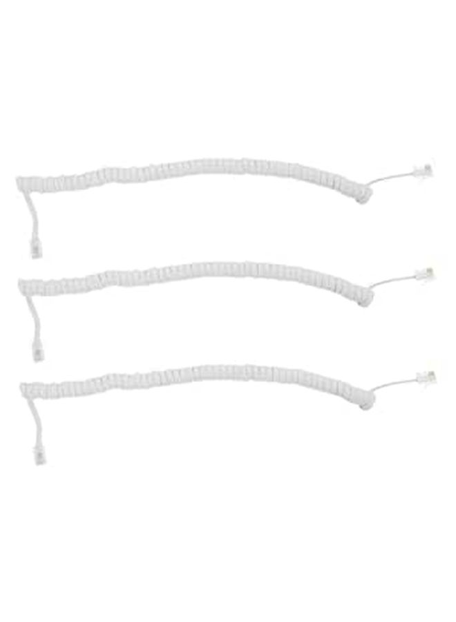 3pcs Superior Durability Phone Cord Curly Landline Wire for Office Home Telephones - Image 1