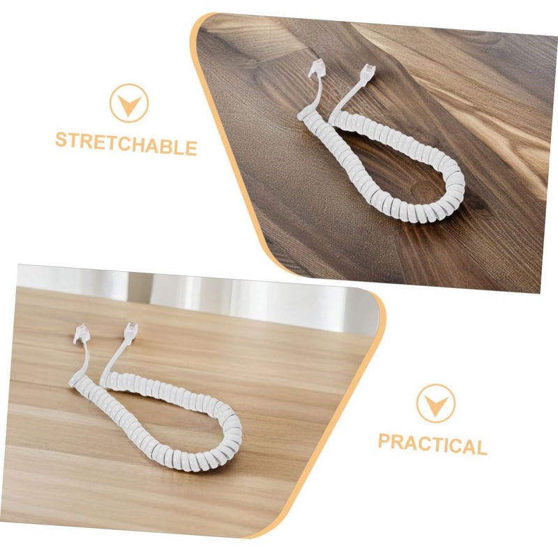 3pcs Superior Durability Phone Cord Curly Landline Wire for Office Home Telephones - Image 4