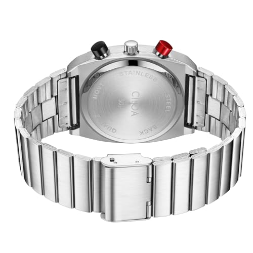 CILOA Mens Watches Chronograph Stainless Steel Waterproof Date Analog Business Fashion Wristwatch for Men（Green） - Image 3