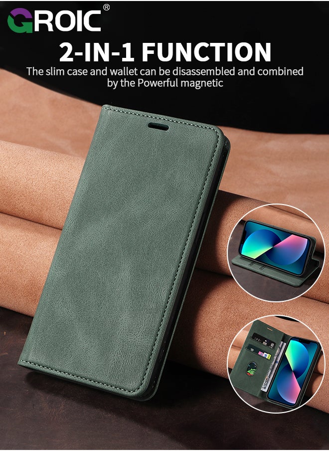 GROIC - For Samsung Galaxy S24 Plus Case,Luxury Leather Wallet Cover, Leather Wallet Case Classic Design with Card Slot and Magnetic Flip Flip Folding Case for Galaxy S24 Plus Phone Shell 6.6'' - Image 1