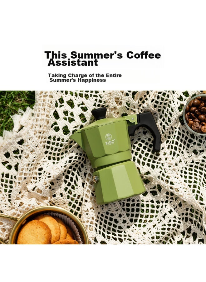 Zigo Moka Pot, Home Mini Pour-over Pot, Italian Espresso Extraction Coffee Pot , Flashing White - Image 2