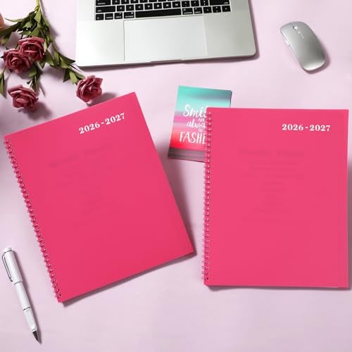 Artfan Monthly Planner 20262027 18 Monthly Calendar Planner from Jul 2026Dec 2027 85 x 11 Academic Planner 20262027 with TwinWire Binding Tabs Back Pocket Thick Paper Pink - Image 3