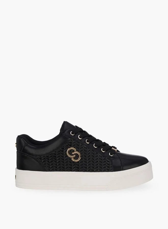 Women Weave Textured Lace-Up Sneakers