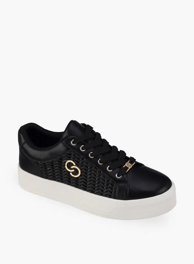 Celeste BLACK Women Weave Textured Lace-Up Sneakers for Women | Best Price UAE