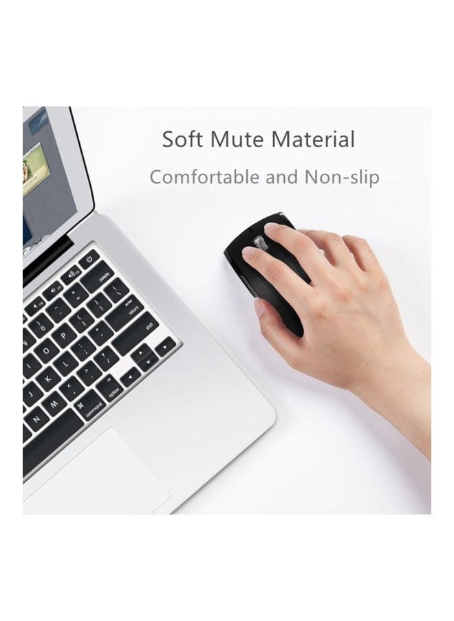 NIBEMINENT - Optical 2.4G Foldable Wireless Mouse USB Folding Receiver Ergonomic Mice Black - Image 1