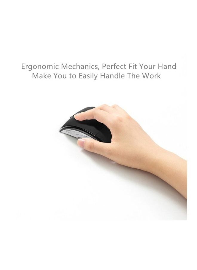 NIBEMINENT - Optical 2.4G Foldable Wireless Mouse USB Folding Receiver Ergonomic Mice Black - Image 1