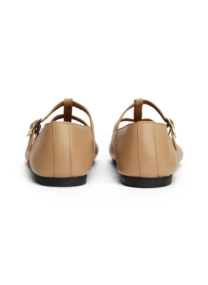TOMMY HILFIGER Leather Double T-Bar Ballerinas