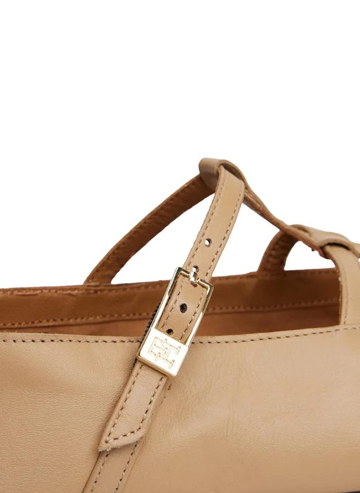 TOMMY HILFIGER Leather Double T-Bar Ballerinas