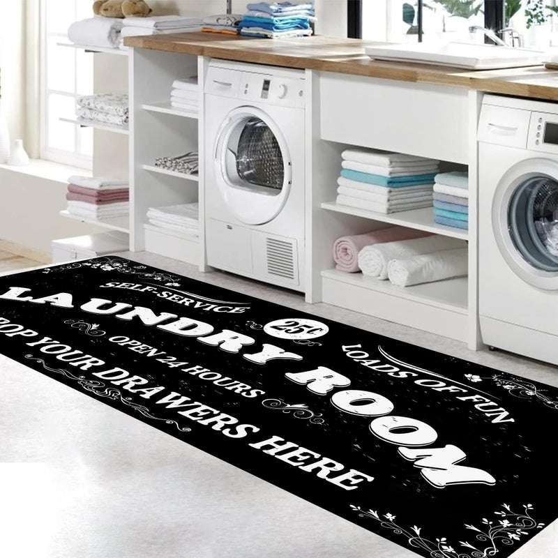 Zoke Laundry Room Rug Runner Stylish Non-Slip Laundry Room Mat 20"x47", Versatile, Waterproof Runner for Laundry, Kitchen, and Bathroom, Mudroom Decor and Farmhouse Charm - Image 1