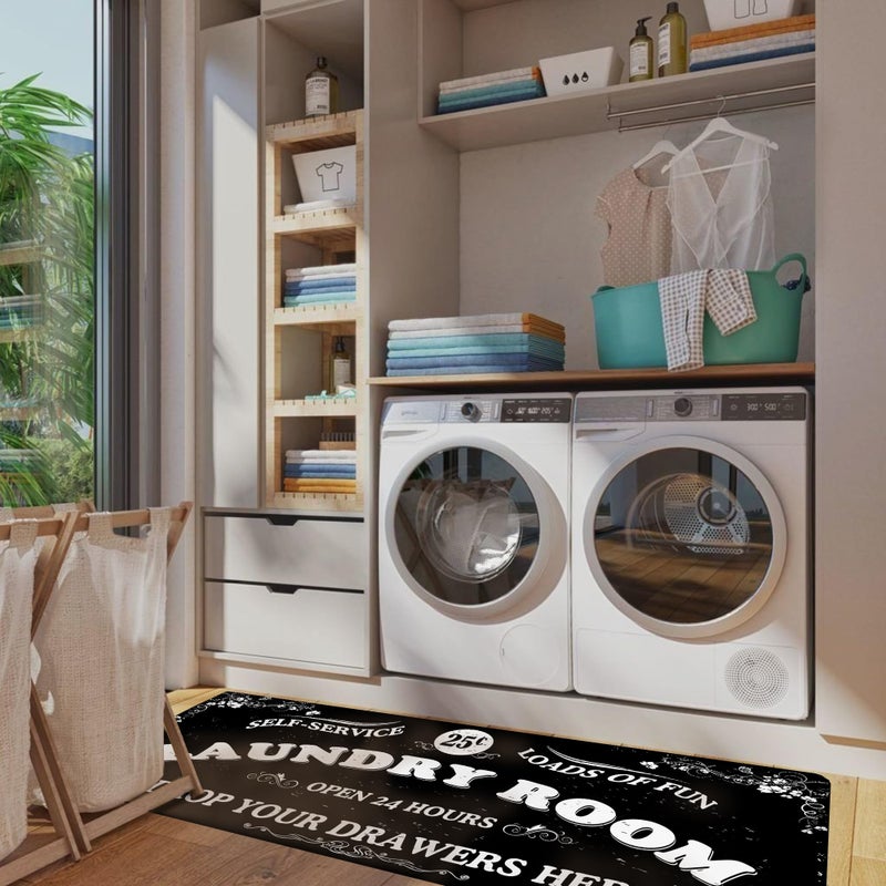 Zoke Laundry Room Rug Runner Stylish Non-Slip Laundry Room Mat 20"x47", Versatile, Waterproof Runner for Laundry, Kitchen, and Bathroom, Mudroom Decor and Farmhouse Charm - Image 5