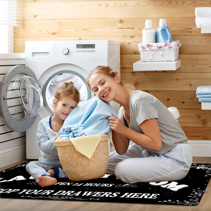 Zoke Laundry Room Rug Runner Stylish Non-Slip Laundry Room Mat 20"x47", Versatile, Waterproof Runner for Laundry, Kitchen, and Bathroom, Mudroom Decor and Farmhouse Charm - Image 3