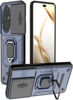 UNBLACK UNBLACK Phone case compatible with Honor 200 pro global Sliding Camshield TPU + PC Shockproof Phone Case with a shock-resistant metal ring Holder for Honor 200 pro (Blue) 