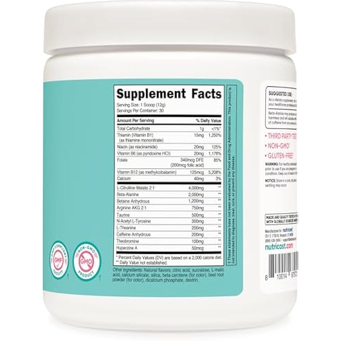 Nutricost Pre-Workout Powder for Women, Peach Mango, 30 Servings - Image 5