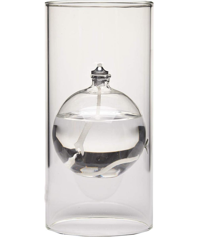 Firefly Fuels Refillable Glass Oil Candle - Transcend 6.5” Hurricane-Style Indoor/Outdoor Lantern. Clean Candle for Dining, Events, and Emergency Lighting. Use with Liquid Paraffin or Lamp Oil - Image 1