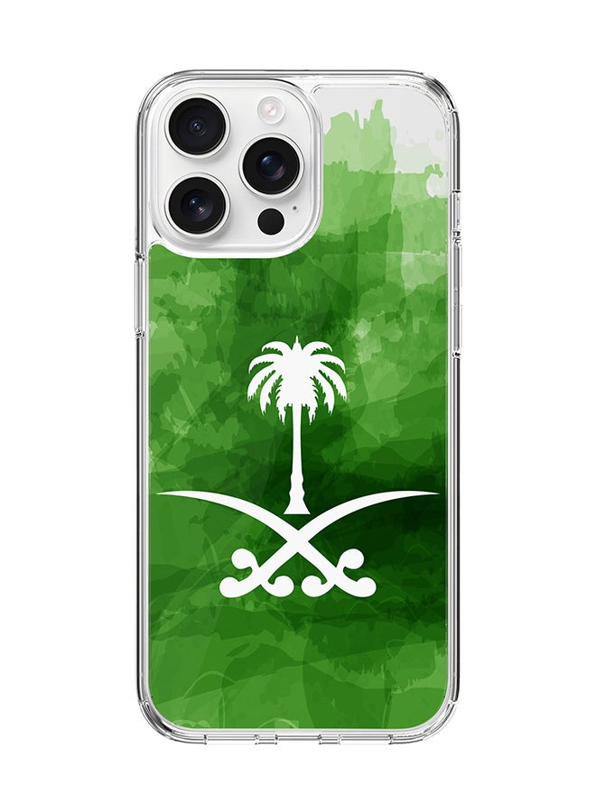 Stylizedd For iPhone 16 Pro Max Case [Compatible with MagSafe] Slim Magnetic cover Clear Phone Case - Saudi Emblem - Image 1