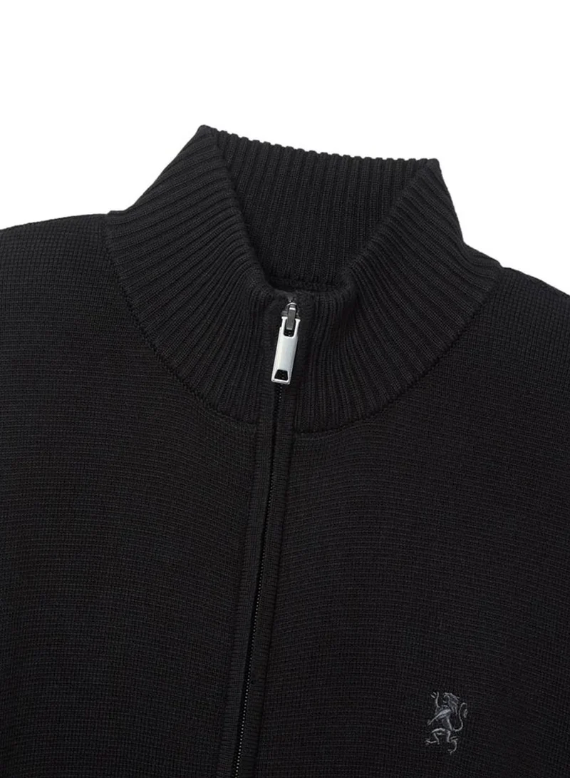 GIORDANO  Men's Full-Zip Mock Neck Textured Knit Cardigan for Men | Best Price UAE