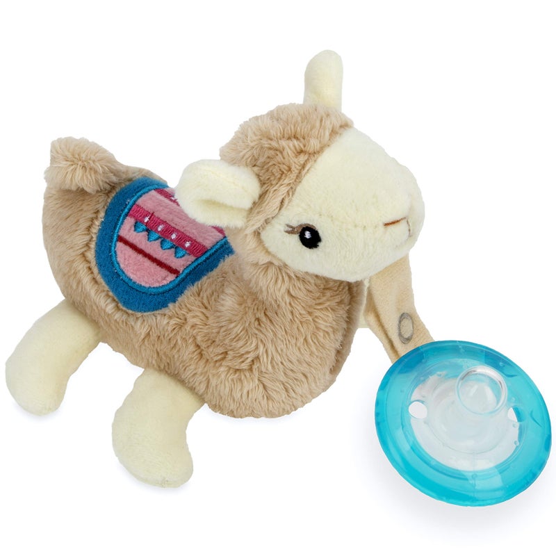 Nuby Soft Plush Pacifinder with Detachable Silicone Pacifier: 0-6 Months, Llama, Natural Cherry Shape, Multi, one Size - Image 2