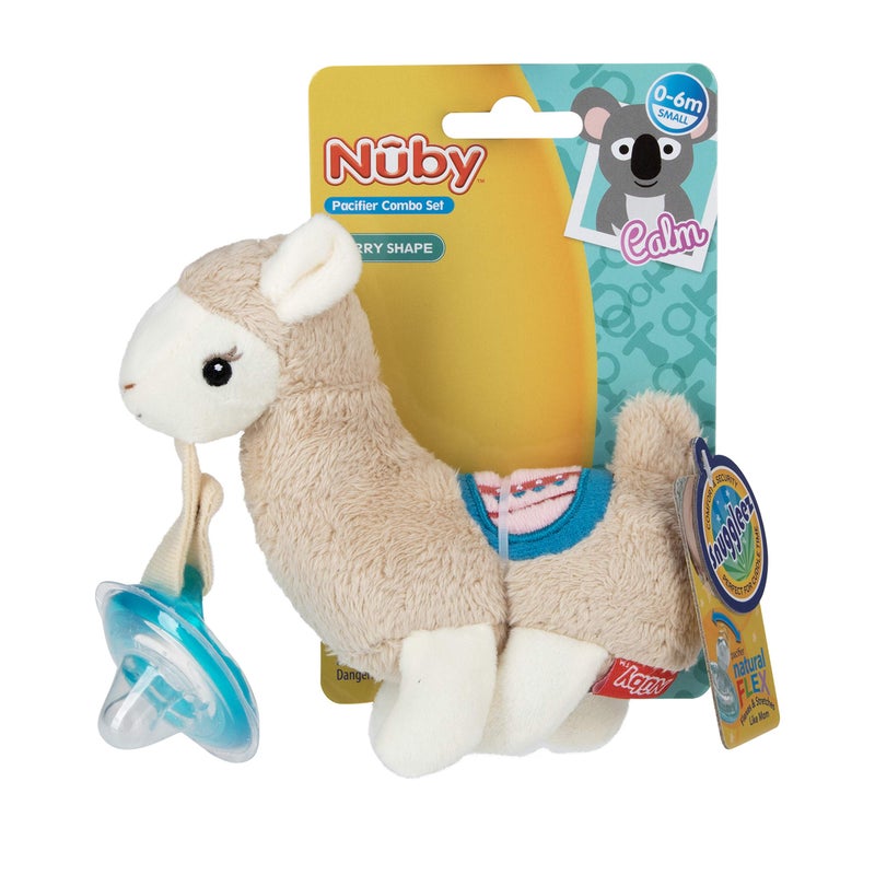 Nuby Soft Plush Pacifinder with Detachable Silicone Pacifier: 0-6 Months, Llama, Natural Cherry Shape, Multi, one Size - Image 4