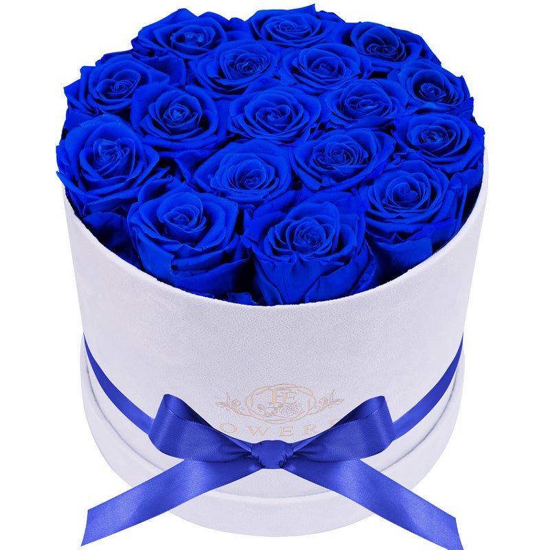 Prifroti 17 Flowers in a Luxury Suede Box Birthday Gifts for Women Preserved Flowers Mothers Day Roses Gift for Mom Royal Blue - Image 2