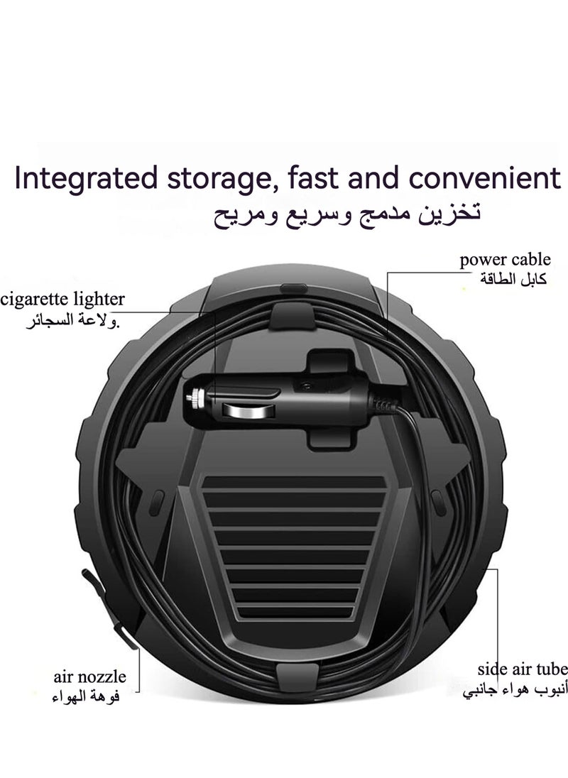 ماركة غير محددة - HuaKe ضاغط هواء نافخ إطارات السيارات 12 فولت تيار مستمر، مضخة هواء رقمية لإطارات السيارات 160 رطل لكل بوصة مربعة (PSI)، مضخة هواء رقمية لضغط الإطارات مضبوطة مسبقًا وإيقاف التشغيل التلقائي، مصباح LED، مضخة هواء كهربائية للسيارة/الدراجة/المركب المطاطي/سرير عائم على الشاطئ - Image 1