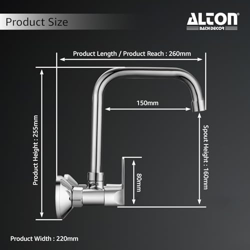 ALTON FAM3370-UM, Kitchen Sink Mixer with 360 Degree Swivel Spout | Kitchen Sink Tap | Kitchen Faucet | Tap for Kitchen Sink | Taps | Kitchen Mixer - Image 2