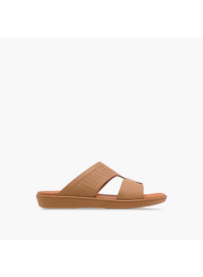 DUCHINI Men's Textured Slip-On Arabic Sandals - Image 1