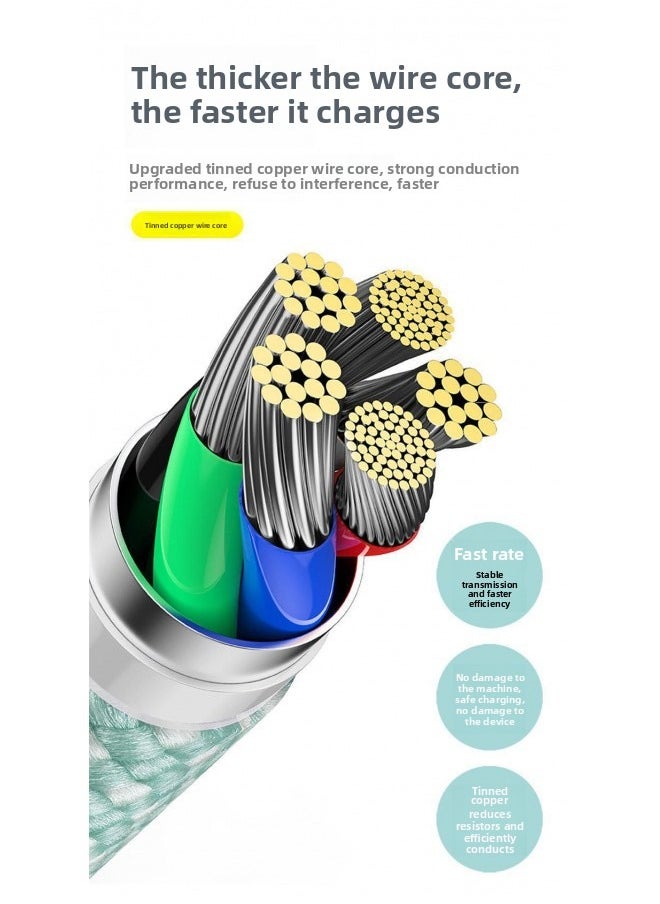Generic - Braided pd20w data cable is suitable for iOS, Android, mobile phone ipad charging fast charging cable - Image 1