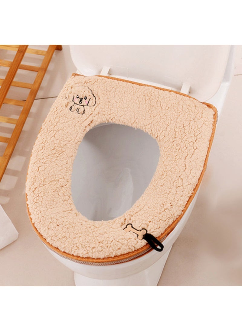 Generic Household toilet cover toilet cushion thickened toilet cover buckle zipper toilet ring manufacturers clearance buy more favorably Zipped camel