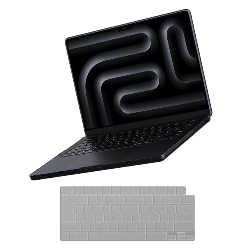 Soonjet for MacBook Pro 14 inch Case M5 M4 2025 2024-2021 M3 M2 M1 Pro/Max [100% Match Official Color] Clear Hard Shell + Laptop Keyboard Cover - Space Black - Image 1