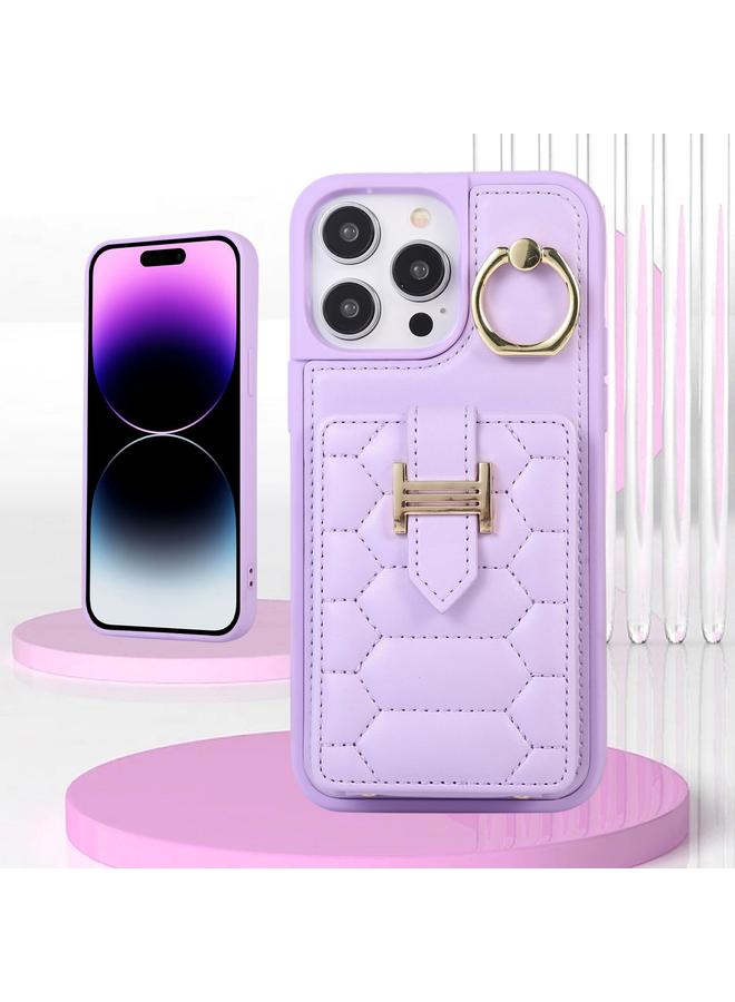 زبون حافظة لهاتف iPhone 11 Pro Max مع حامل بطاقات عمودي وحلقة وحزام مزدوج - Image 2