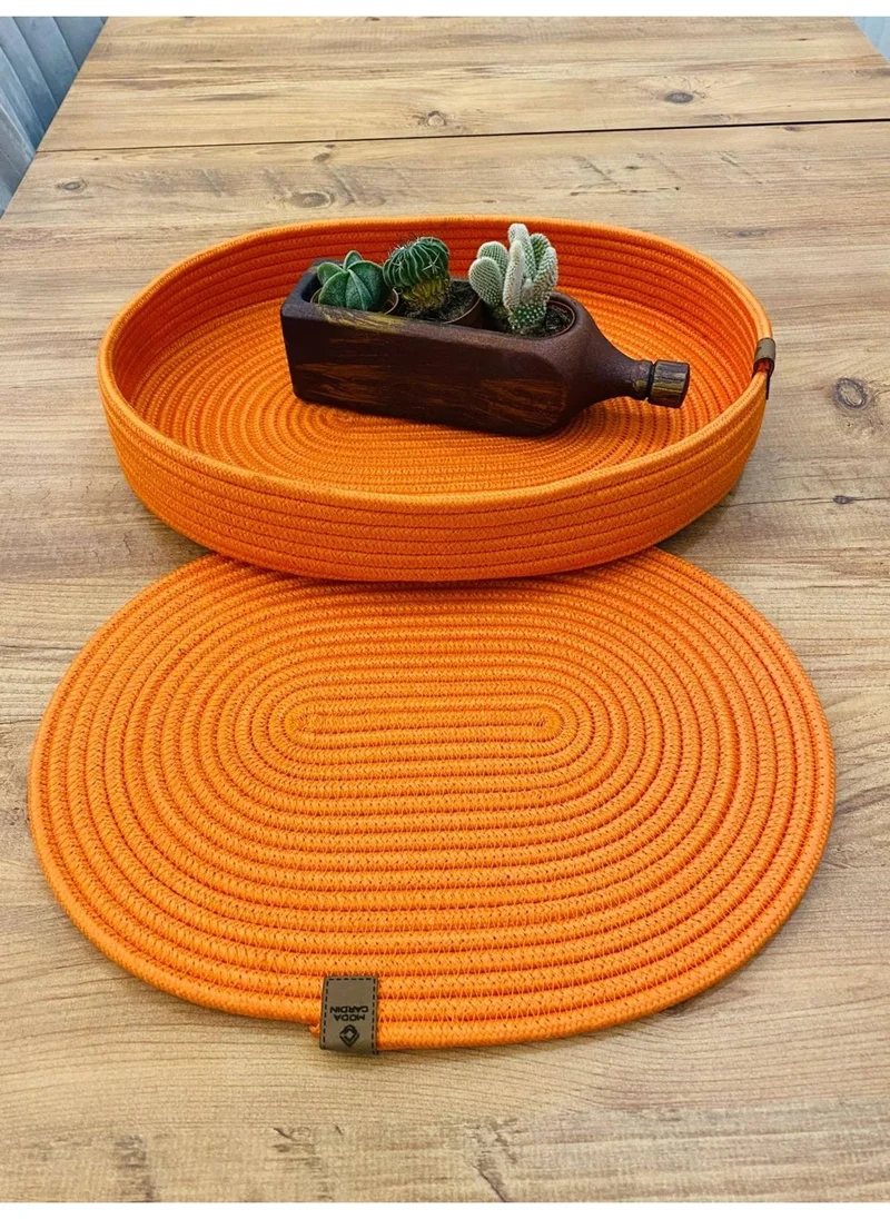 BDZ Deri BDZ Leather Wicker Jute Presentation Plate Coaster American Service Oval Subpla 2 Piece