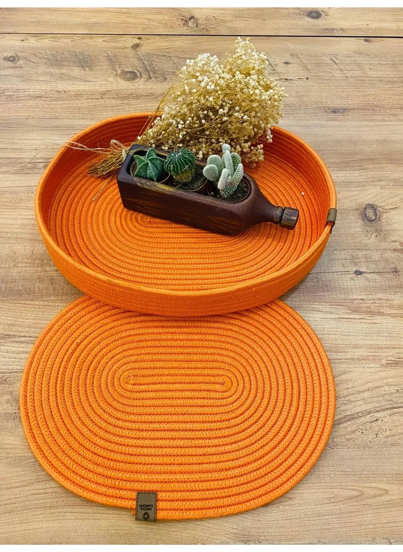 BDZ Deri BDZ Leather Wicker Jute Presentation Plate Coaster American Service Oval Subpla 2 Piece
