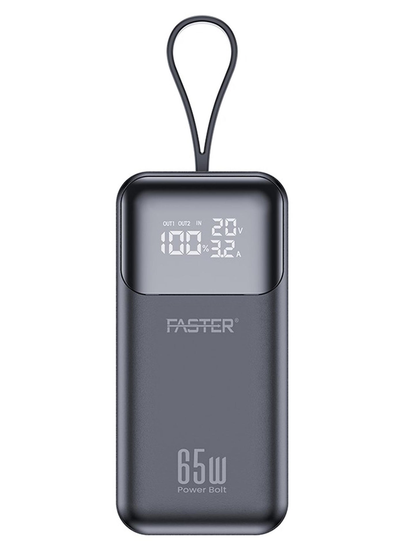 Power Bolt PD65WA Powerbank- Multi Port Mini Power Bank, 20000mAh Capacity, 65W LED Smart Digital Display, Travel Friendly- Built in Cables for Simultaneous Charging, Smart Chip Portable Charger for Laptop Tablets Phones- Multi Device Support, Two Way Fast Charging, Multi Layer Protection