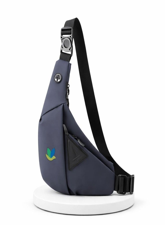 KUNFAIT Waterproof Unisex Crossbody Sling Bag, Boomerang Style Side Shoulder Chest Fanny Pack, Anti-Theft Pouch for Outdoor Travel Sports (Midnight Blue) - Image 1