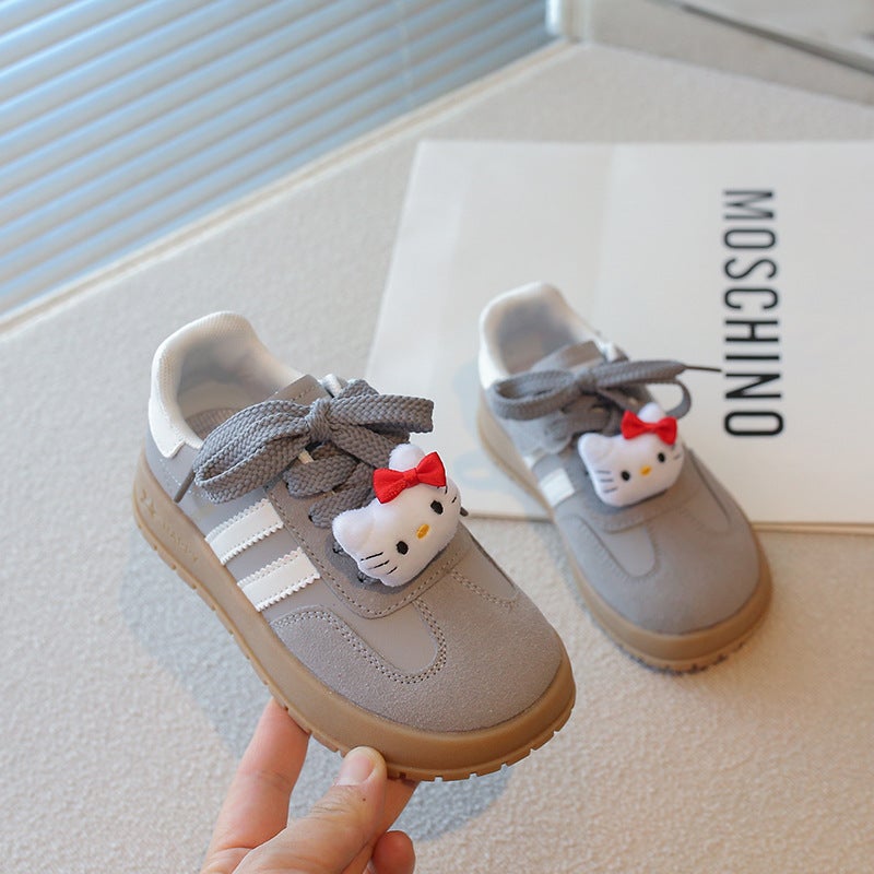 Kitty Cute Cartoon Pendant Simple Solid Color German Training Shoes 2025 Spring Girls Fashion All-Match Board Shoes - Image 5