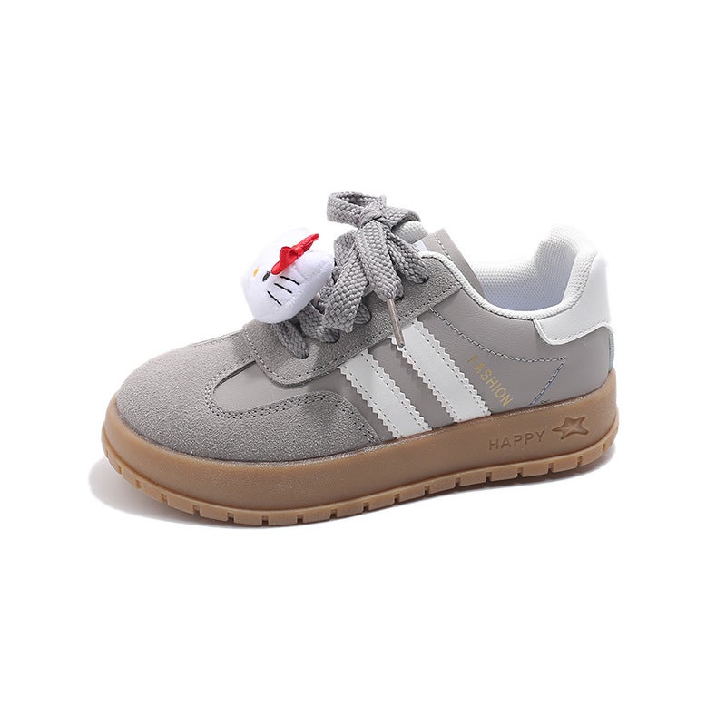 Kitty Cute Cartoon Pendant Simple Solid Color German Training Shoes 2025 Spring Girls Fashion All-Match Board Shoes - Image 1